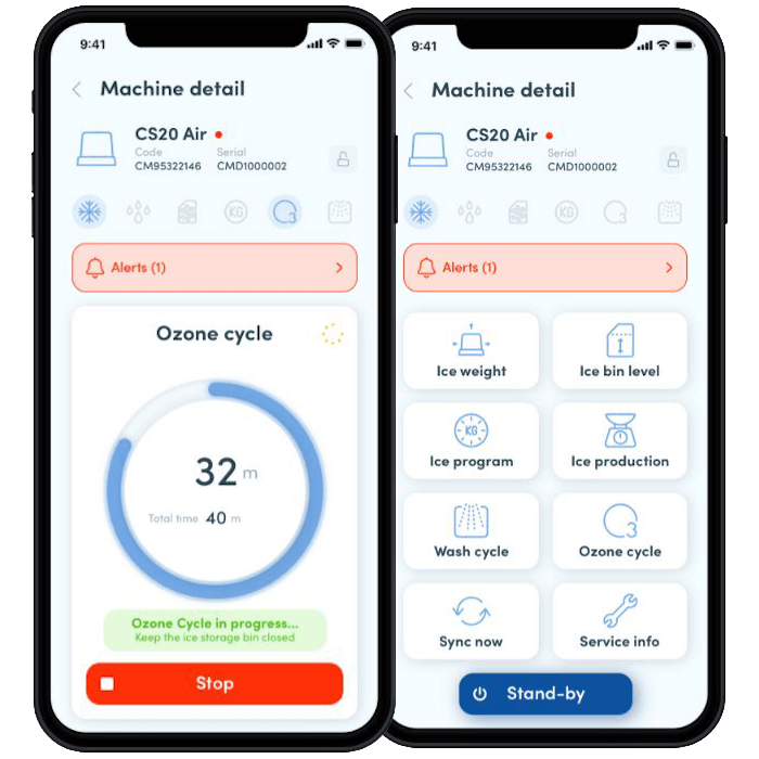 App My Ice per i fabbricatori di ghiaccio professionale Coco di Icematic