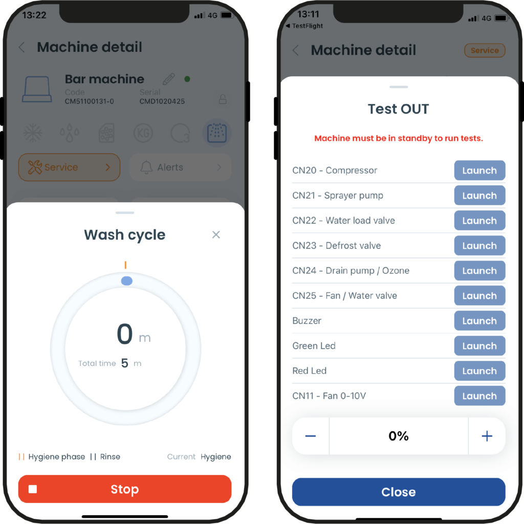 Functioning of Icematic My Ice app for ice programmable production